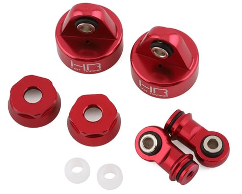 Hot Racing Aluminum Shock Damper Caps & Ends (Red) (2)
