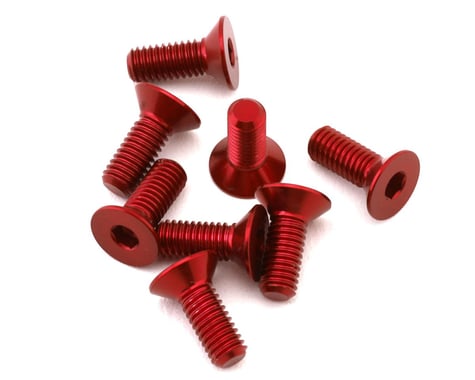 IRIS 3x8mm Aluminum Flat Head Screws (Red) (8)