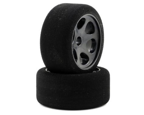 Jaco Mounted 1/10 Pan Car Foam Front Tires (Black-Firm/High Bite Carpet) (2)