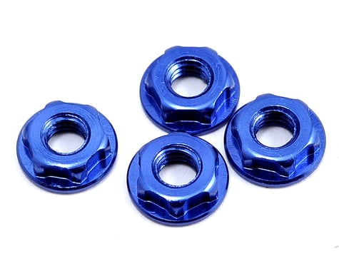 JConcepts 4mm Low Profile Locking Wheel Nut (Blue) (4)