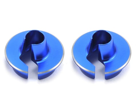 JConcepts +5mm Fin Aluminum Off-Set Shock Spring Cup (Blue) (2)