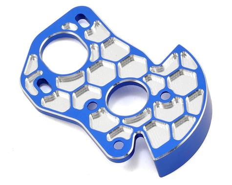 JConcepts B6 "Honeycomb" 3 Gear Laydown Motor Plate w/Shield (Blue)