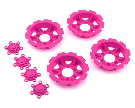 JConcepts "Tracker" Monster Truck Wheel Mock Beadlock Rings (Pink) (4)