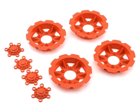 JConcepts "Tracker" Monster Truck Wheel Mock Beadlock Rings (Orange) (4)
