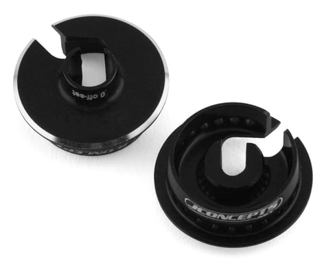 JConcepts Team Associated Fin Aluminum 13mm Shock Spring Cups (Black) (0mm Offset)