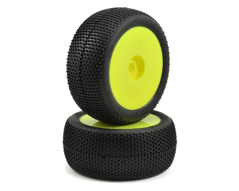 JConcepts Chasers 4.0" Pre-Mounted 1/8th Truggy Tires (2) (Yellow)