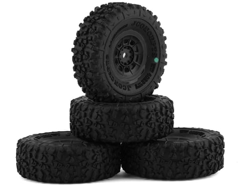 JConcepts Landmines 1.0" Pre-Mounted Tires w/Hazard Wheel (Black) (4) (Green)