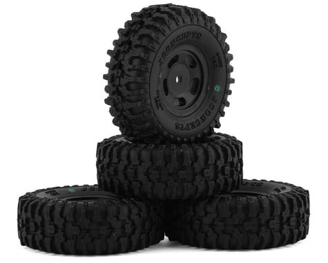 JConcepts SCX24 1.0" Tusk Pre-Mounted Tires w/Glide 5 Wheels (4) (Black) (Green)
