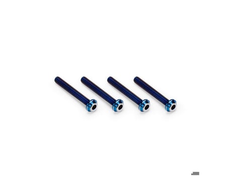 JConcepts 3x22mm Titanium Top Hat Screws (Blue) (4)