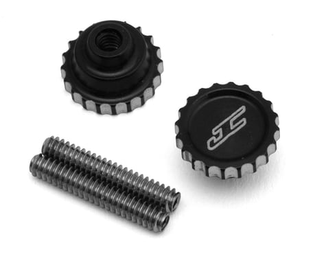 JConcepts RC10 Aluminum 4-40 Future Thumb Nuts w/Set Screws (Black) (2)