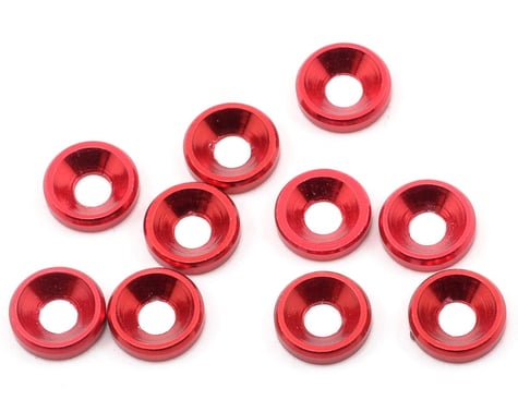 JQRacing M3 Countersunk Washer Set (10) (Red)