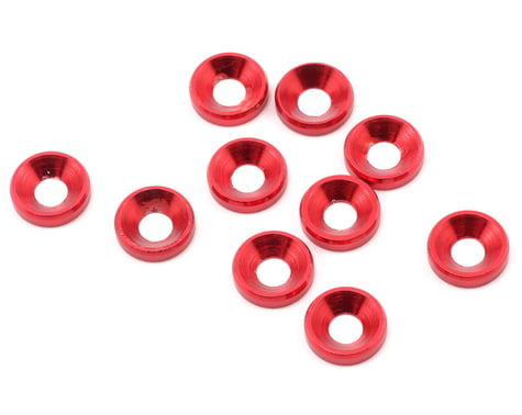 JQRacing M4 Countersunk Washer Set (10) (Red)