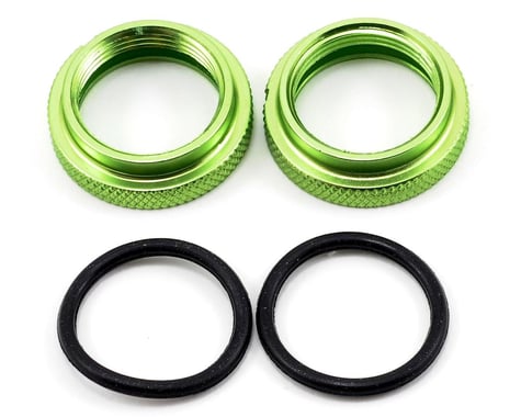 JQRacing Shock Spring Pre-Load Adjuster Nut Set w/O-Rings (Green) (2)