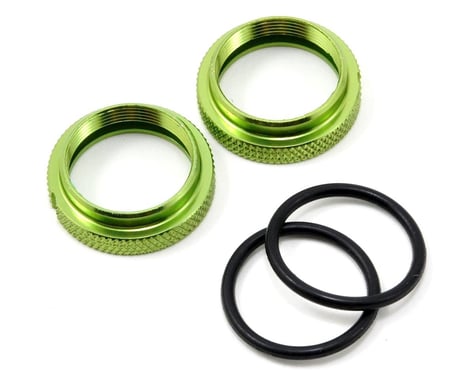 JQRacing Silk Shock Adjustment Nut & O-Ring Set (Green) (2)