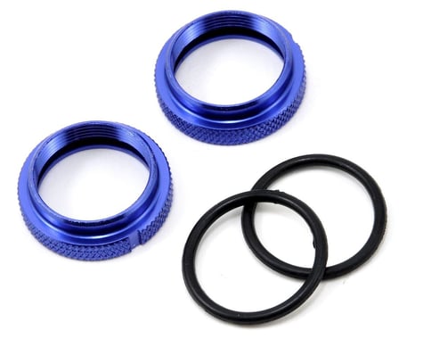 JQRacing Silk Shock Adjustment Nut & O-Ring Set (Blue) (2)