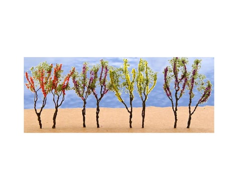 JTT Scenery Flower Trees, Red/Pink/Yellow/Purple 1.5-2" (24)