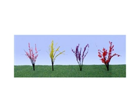 JTT Scenery Flower Bushes,Red/Pink/Yellow/Purple .5-.75"(40)