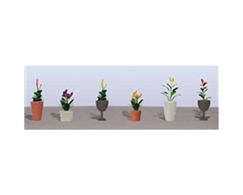 JTT Scenery Flowering Potted Plants Assortment 4, 7/8" (6)