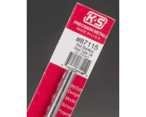 K&S Engineering Round Stainless Steel Tube 1/4", Carded
