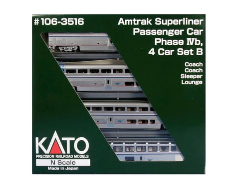 Kato N Scale Superliner Amtrak Set (4) (Phase IVb B)