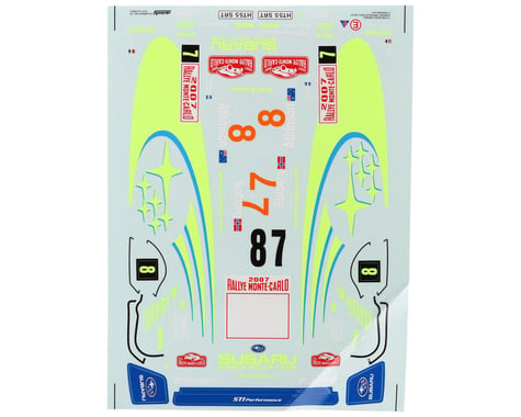 Killerbody Subaru Impreza WRC 2007 Racing Decal Sheet