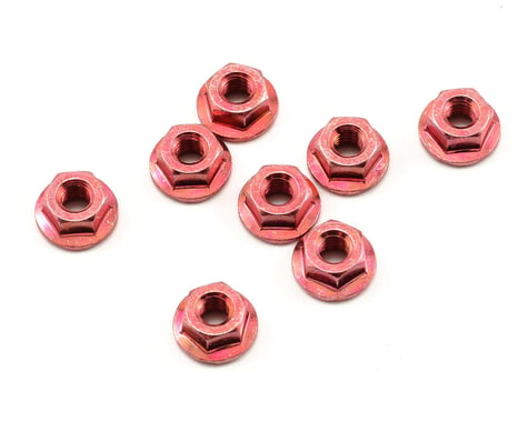 Kyosho 4x4.5mm Steel Flanged Nut (Red) (8)