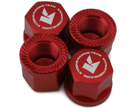 Kyosho 17mm Serrated Wheel Nut (Red) (4)