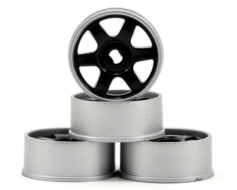 Kyosho 6-Spoke AWD Wheel Set (4) (Black/Silver)