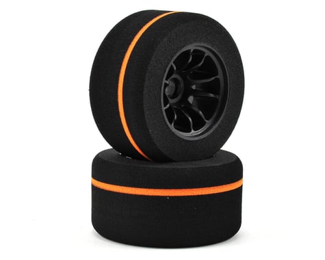 Kyosho Formula Pre-Mounted Foam Front Tire (L-42 Orange Stripe) (2)