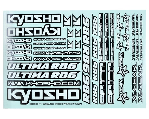 Kyosho Ultima RB6 Decal Sheet