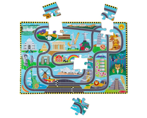 Melissa & Doug Race Around the World Floor Puzzle Play Set (48pcs)