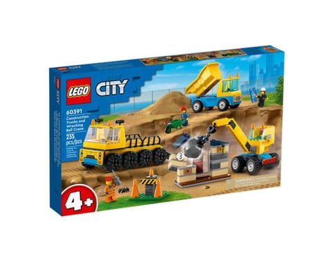 LEGO City Construction Trucks and Wrecking Ball Crane Set