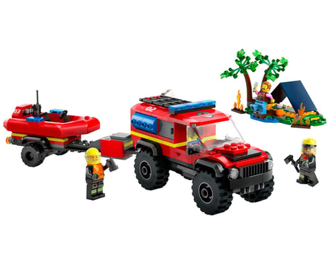 LEGO City 4x4 Fire Truck W/Rescue Boat Set