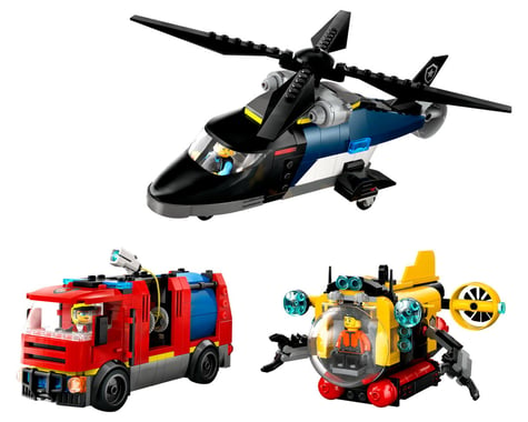 LEGO City Helicopter & Fire Truck w/Submarine Remix Set