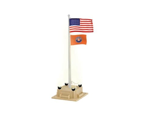 Lionel O Illuminated Flagpole w flag Plug-Expand-Play LNL