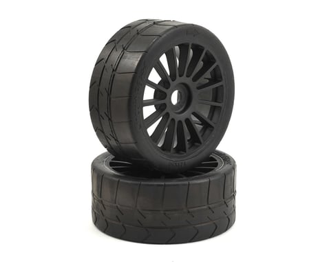 Losi 6IX Long Wear Pre-Mounted Tire Black Wheel (2)