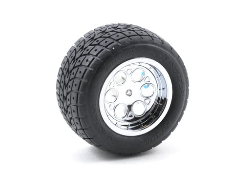 Losi Pre-Mounted Street Meat Rear Tires w/Chrome Wheels (2) (Hard)