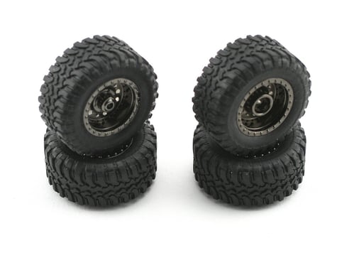 Losi Pre-Mounted Desert Tire Set (Black Chrome) (4)