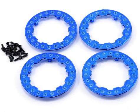 Losi Beadlock Ring Set w/Screws (Blue Chrome) (4)