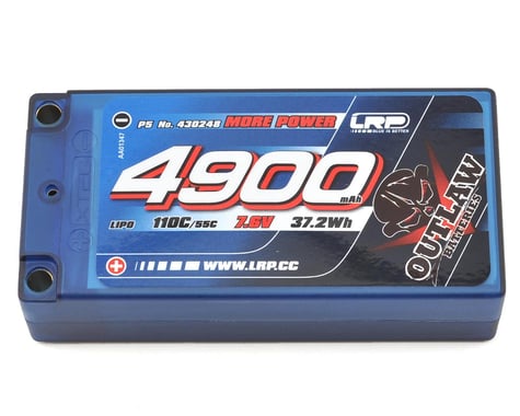 LRP Outlaw 2S LiPo 55C Hard Case Shorty Battery Pack (7.6V/4900mAh)