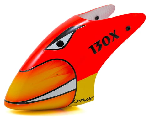 Lynx Heli Blade 130 X Protos Style Fiberglass Canopy (Scheme 04 - Red/Yellow)