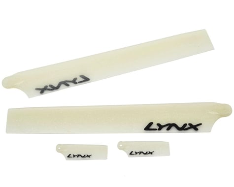 Lynx Heli Plastic Main Blade & Tail Combo (Glow In The Dark) (Blade 130 X)