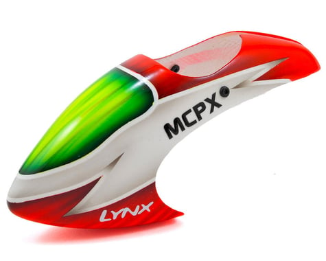 Lynx Heli Blade mCP X BL Logo Style Fiberglass Canopy (Scheme 03 - White/Red)