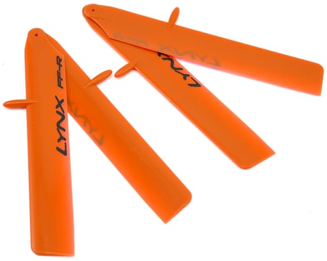Lynx Heli 125mm "Bullet Pro Edition" Plastic Main Blade Set (Orange) (T-Rex 150)