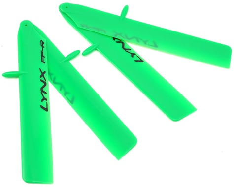 Lynx Heli 125mm "Bullet Pro Edition" Plastic Main Blade Set (Green) (T-Rex 150)