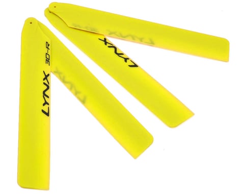 Lynx Heli 125mm "Pro Edition" Plastic Main Blade Set (Yellow) (T-Rex 150)