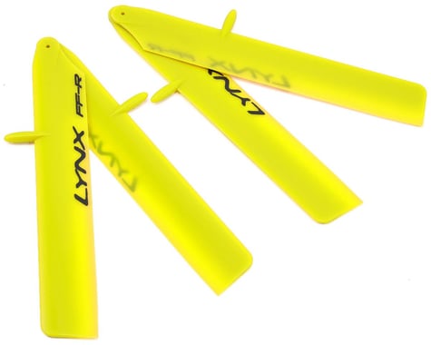 Lynx Heli 125mm "Bullet Pro Edition" Plastic Main Blade Set (Yellow) (T-Rex 150)