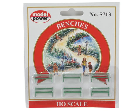 Model Power HO-Scale Park Benches (6)