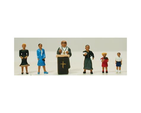 Model Power HO Pastor & Congregants (6) (Painted)