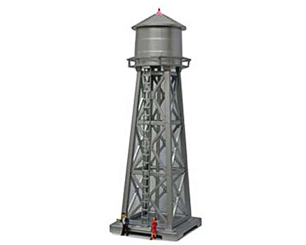 Model Power HO-Scale Built-Up "Water Tower" w/Figures (Lighted)